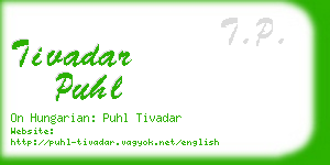 tivadar puhl business card